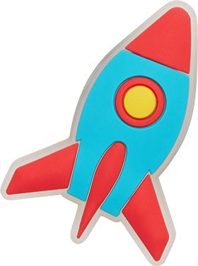 Pin rocketship cu luminite Jibbitz by Crocs