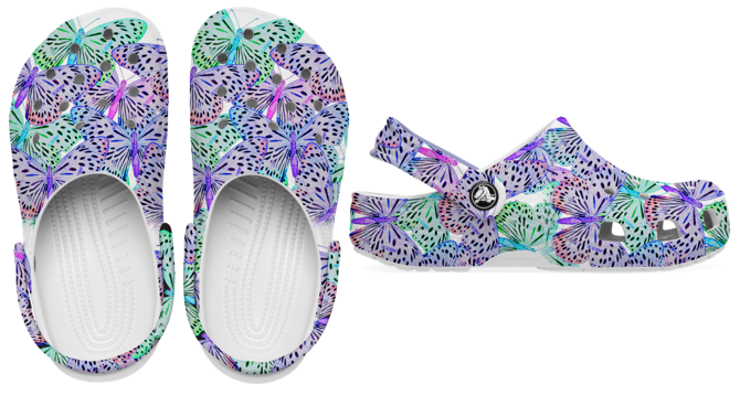 Slapi Crocs Classic Butterfly Clog K EU 28- EU 34