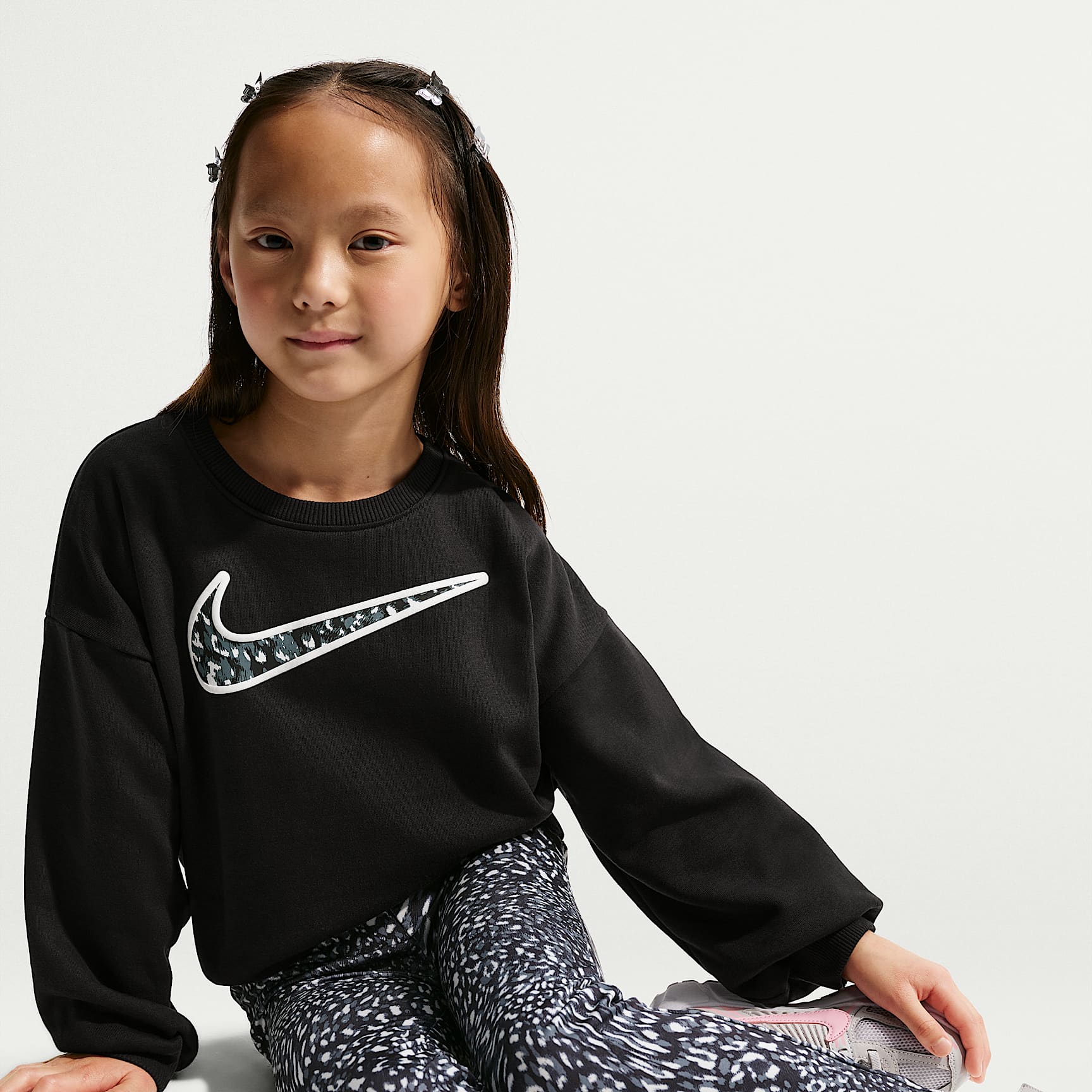 Set bluză și colanți Nike Girls All Over Print Crew
