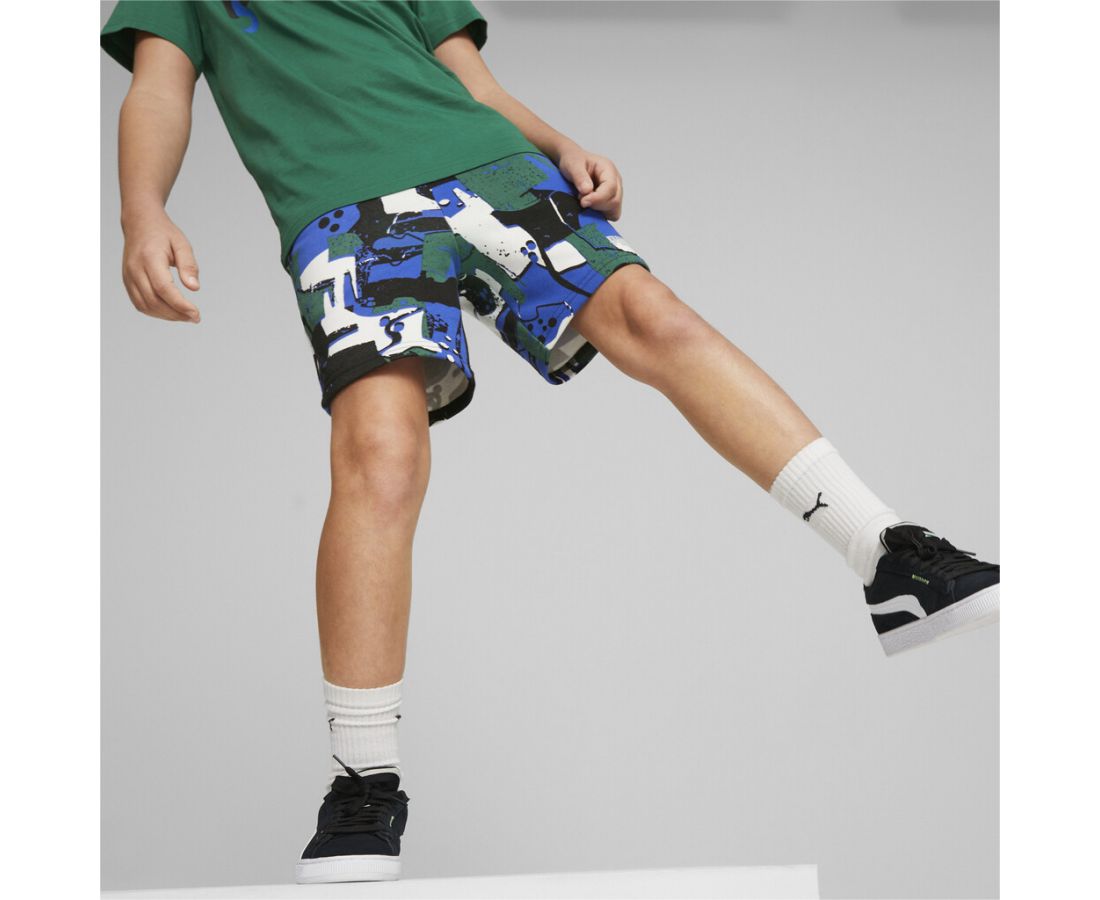 Pantaloni scurti Puma Ess+ Street Art Aop Shorts B 4 - 14 Ani