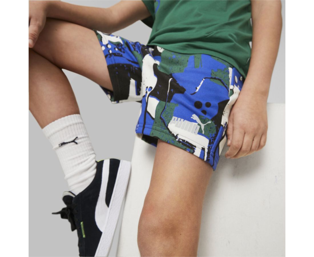 Pantaloni scurti Puma Ess+ Street Art Aop Shorts B 4 - 14 Ani