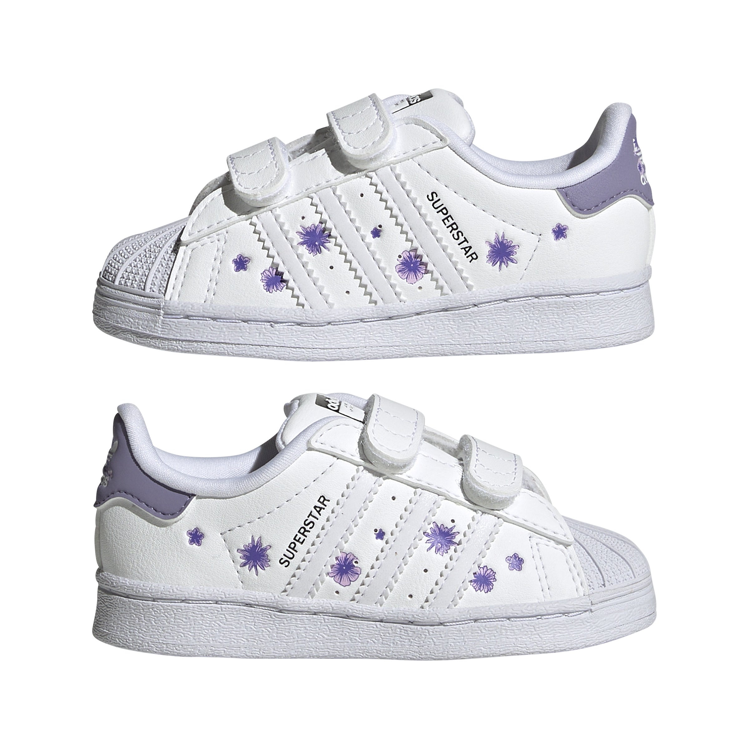 Sneakers albi pentru copii Adidas Originals Superstar - imagine cu pereche in lateral