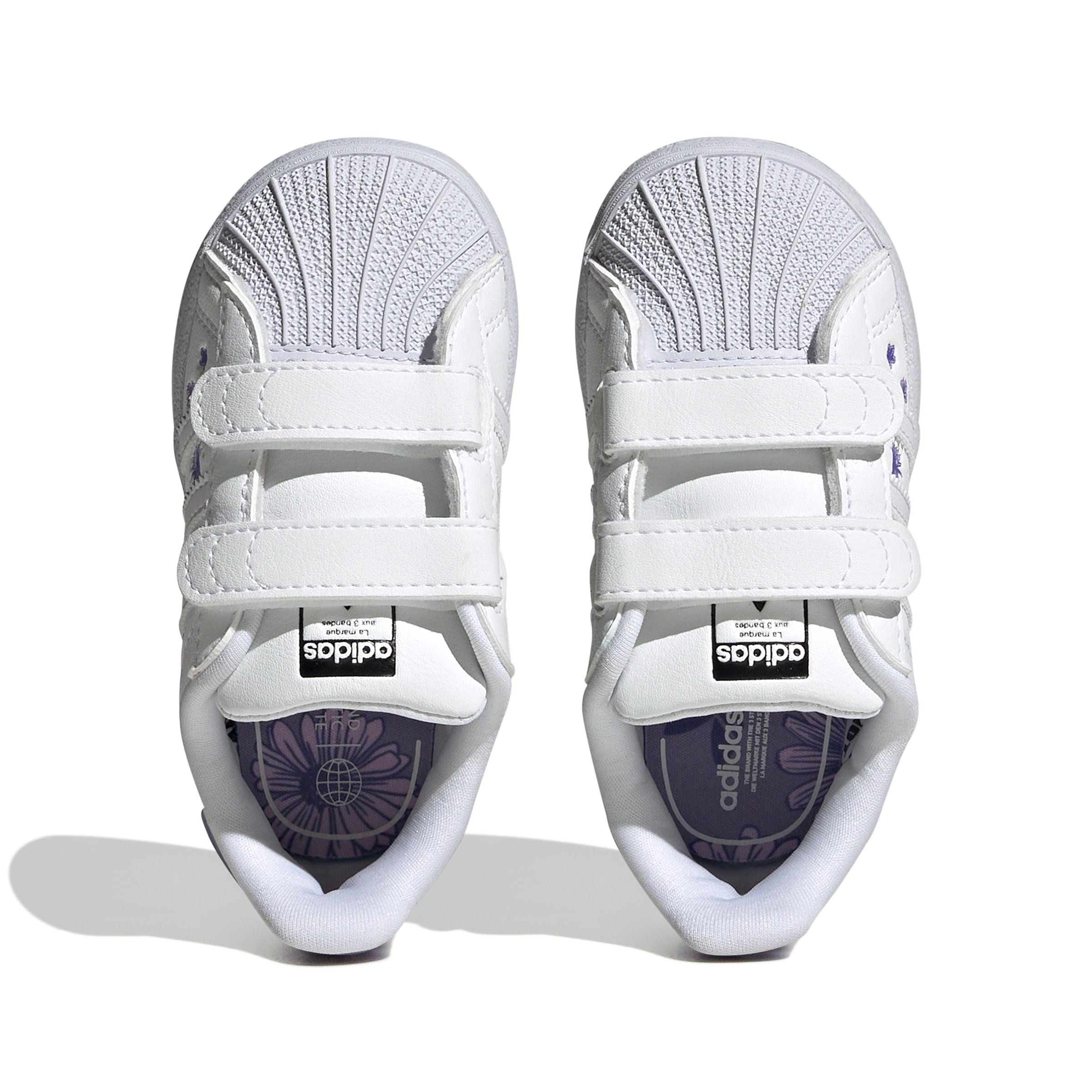 Sneakers albi pentru copii Adidas Originals Superstar - imagine de sus