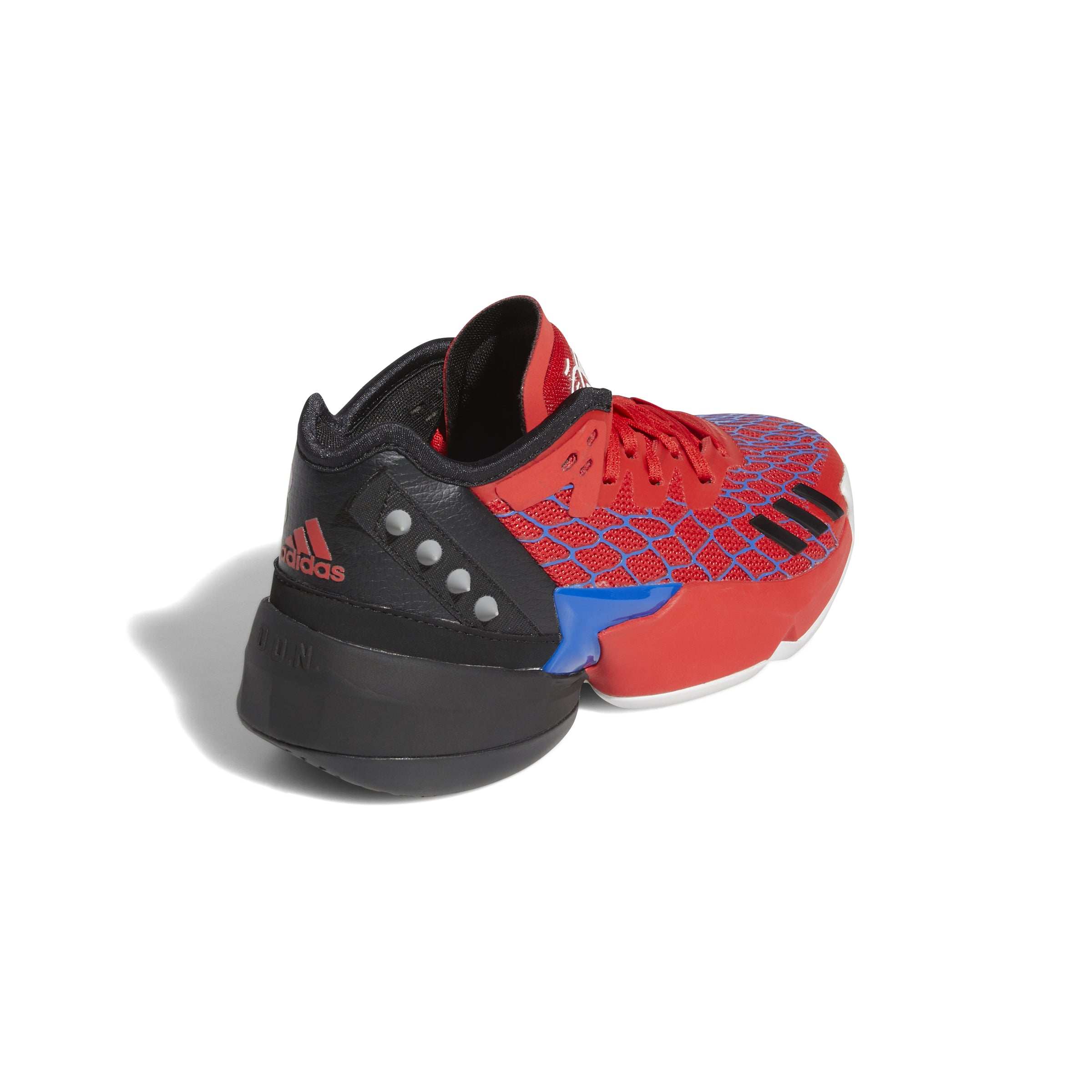 Pantofi sport pentru copii Adidas D.O.N. rosii cu imprimeu spider