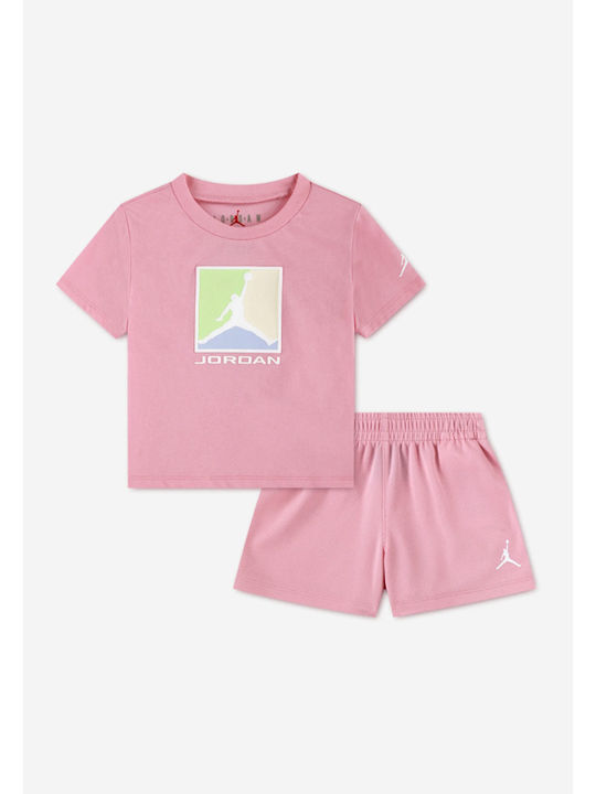 Set tricou si pantaloni scurti Nike Jordan Brooklyn Mesh 2 - 7 Ani