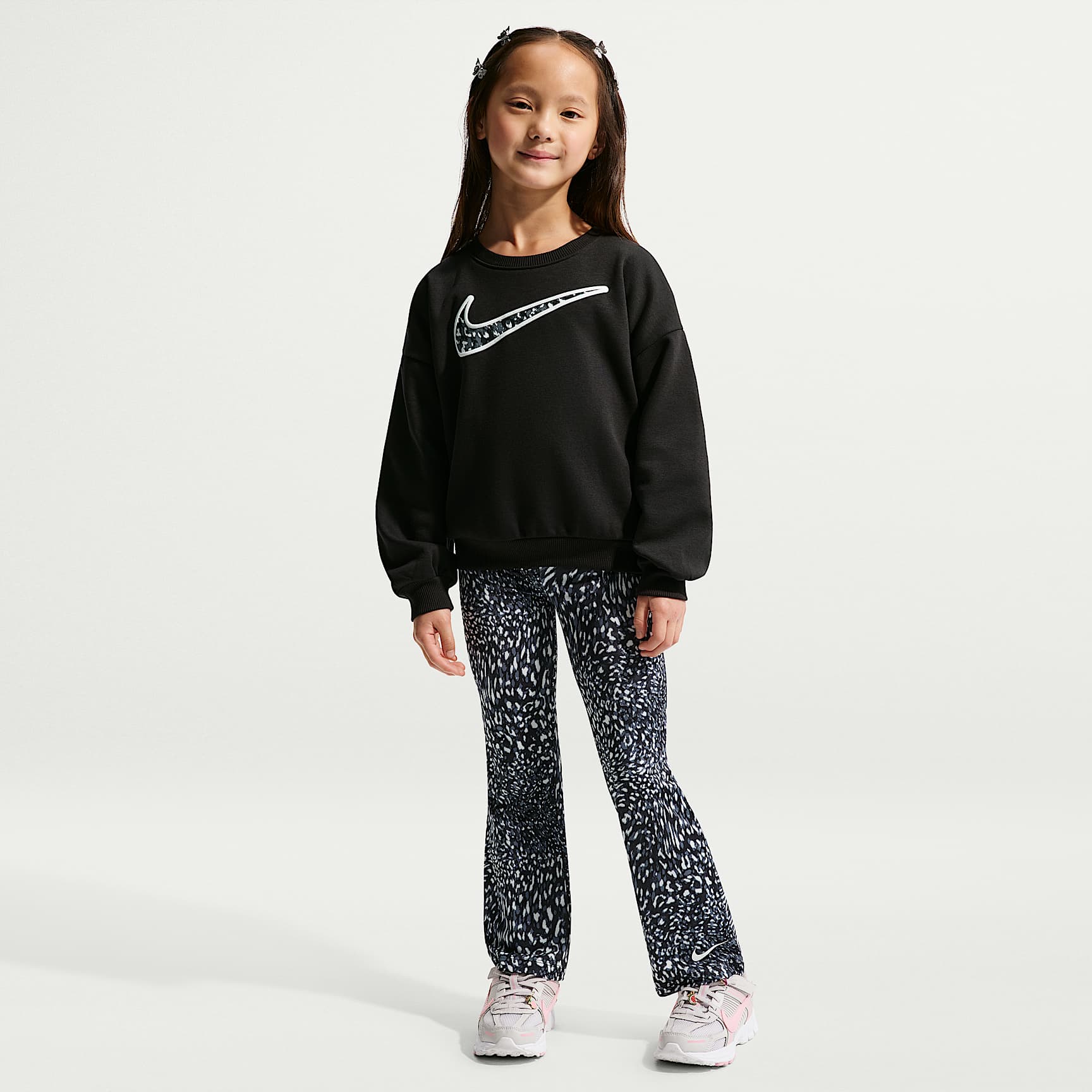 Set bluză și colanți Nike Girls All Over Print Crew