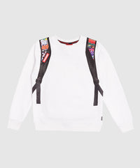 Top Sprayground Writers In The White Crewneck 8 - 16 Ani
