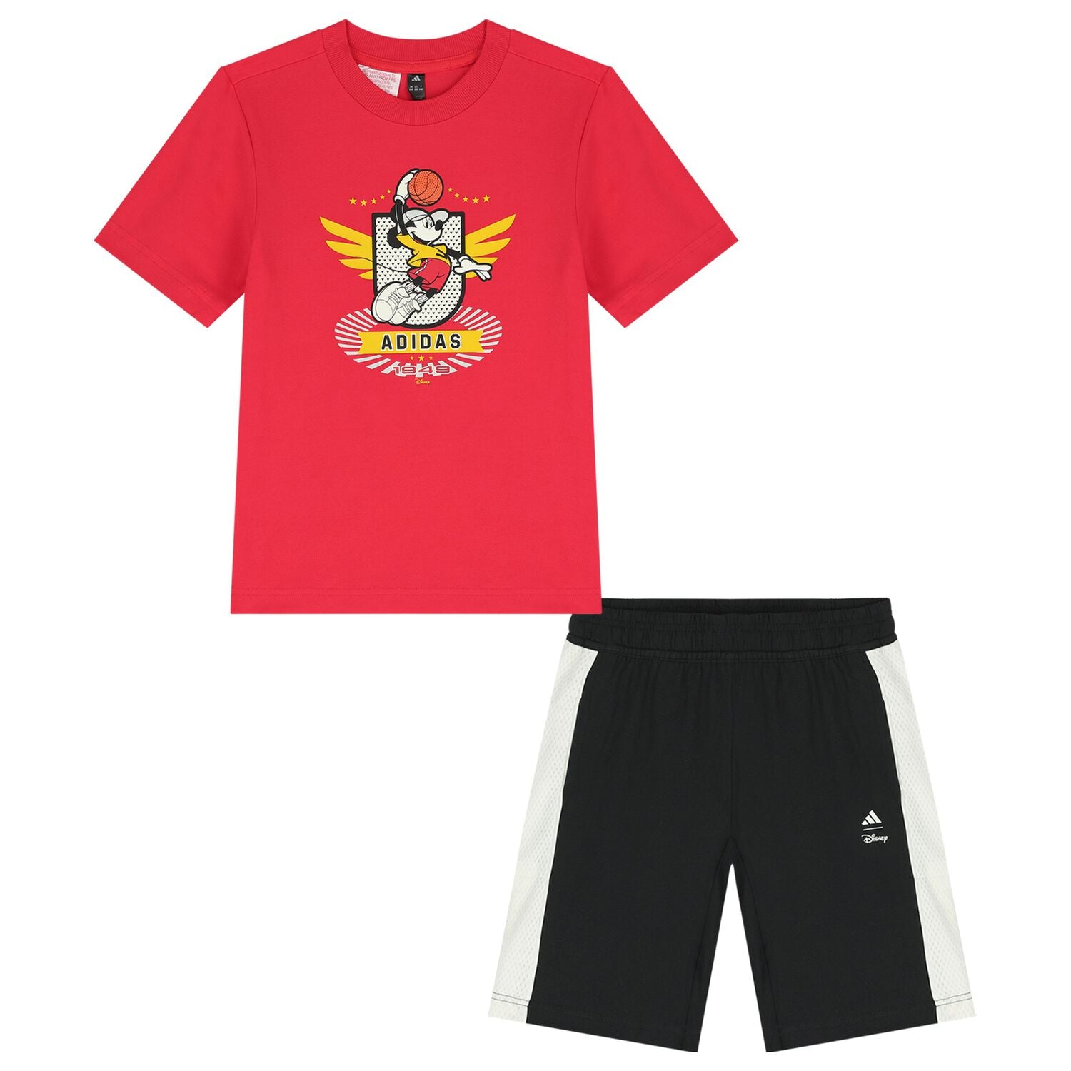 Set tricou si pantaloni scurti adidas Little Kids Disney Mickey Mouse 2 - 7 Ani