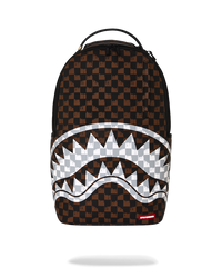 Rucsac Sprayground Brown And Cream Drip Check Shark