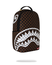 Rucsac Sprayground Brown And Cream Drip Check Shark