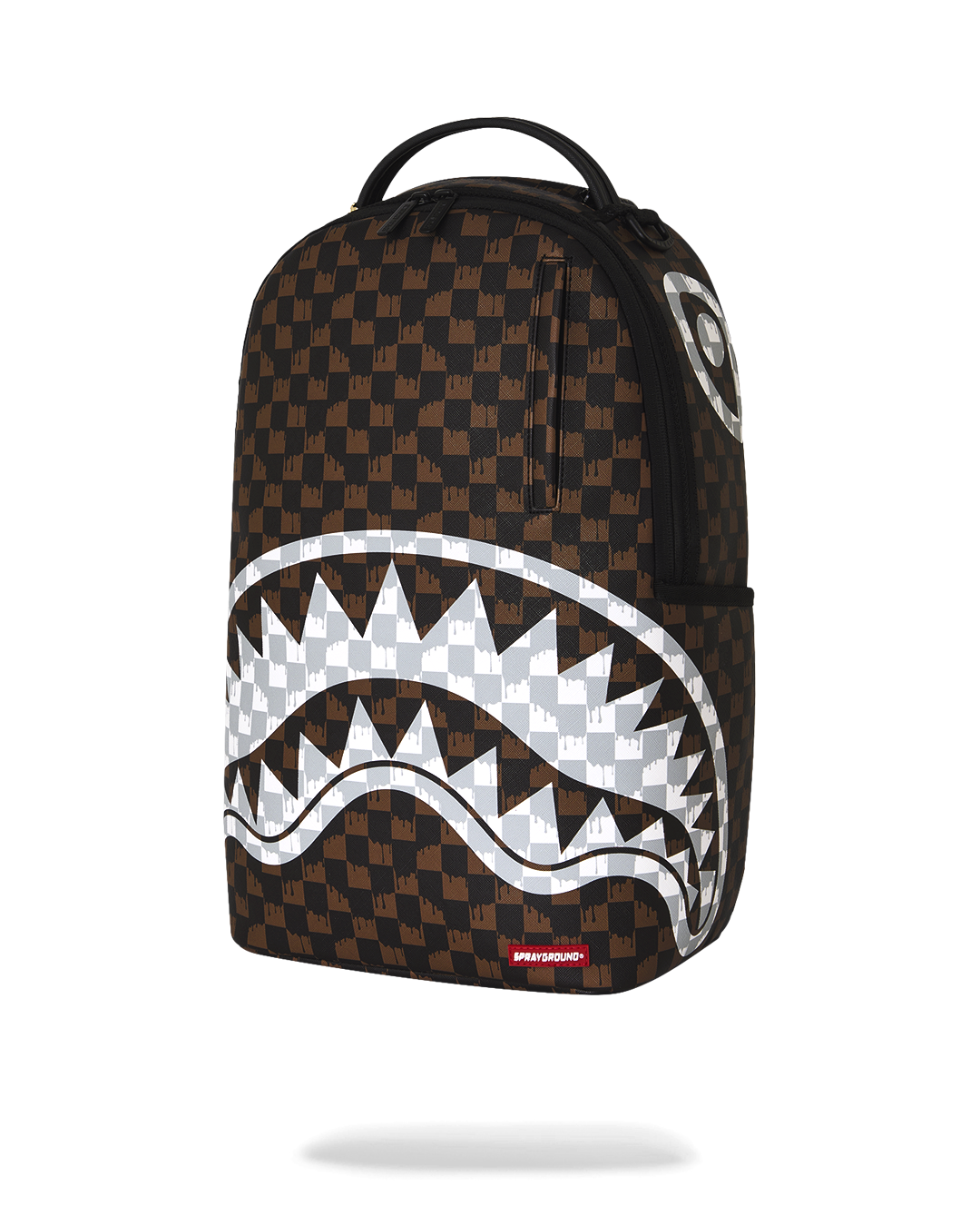 Image of Rucsac Sprayground Brown And Cream Drip Check Shark