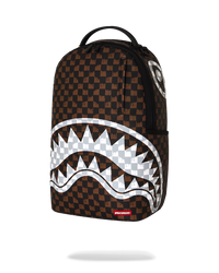 Rucsac Sprayground Brown And Cream Drip Check Shark