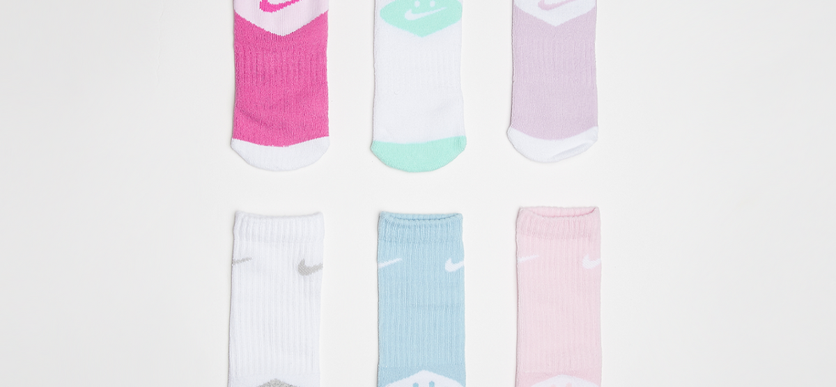 Sosete 6Pk Nike Smiley Crew EU 23.5 - EU 35