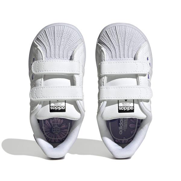 Sneakers albi pentru copii Adidas Originals Superstar  - imagine de sus