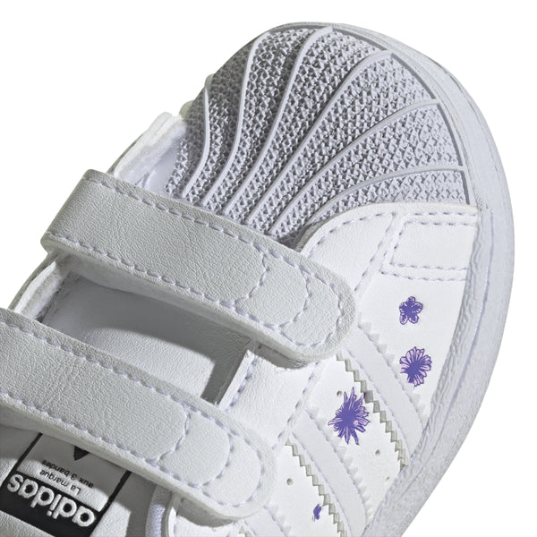 Sneakers albi pentru copii Adidas Originals Superstar  - detaliu varf
