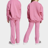 Set Trening 2 piese Adidas  Loose Crew Flared Legging Set 4 - 8 Ani