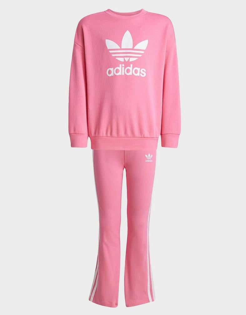 Set Trening 2 piese Adidas  Loose Crew Flared Legging Set 4 - 8 Ani