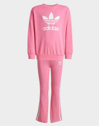 Set Trening 2 piese Adidas  Loose Crew Flared Legging Set 4 - 8 Ani