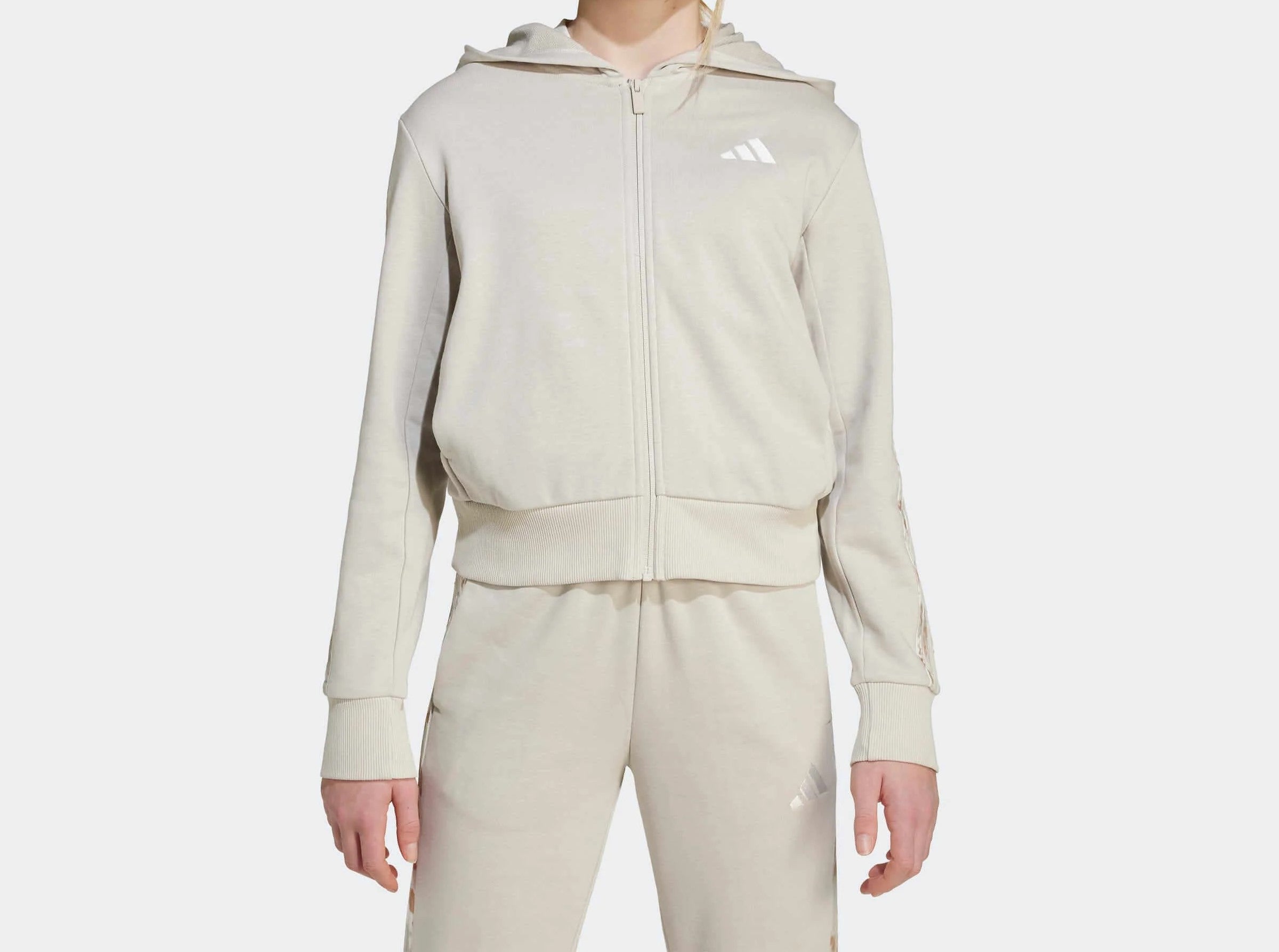 Hanorac Adidas Girls 3-Stripes Animal French Terry Hooded Track Top 8 - 15 Ani