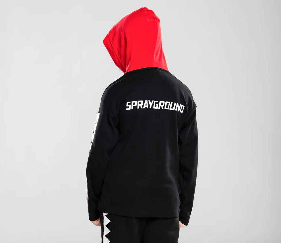 Image of Hanorac Sprayground Next Level Long Hoodie Black T-Shirt 8 - 16 Ani