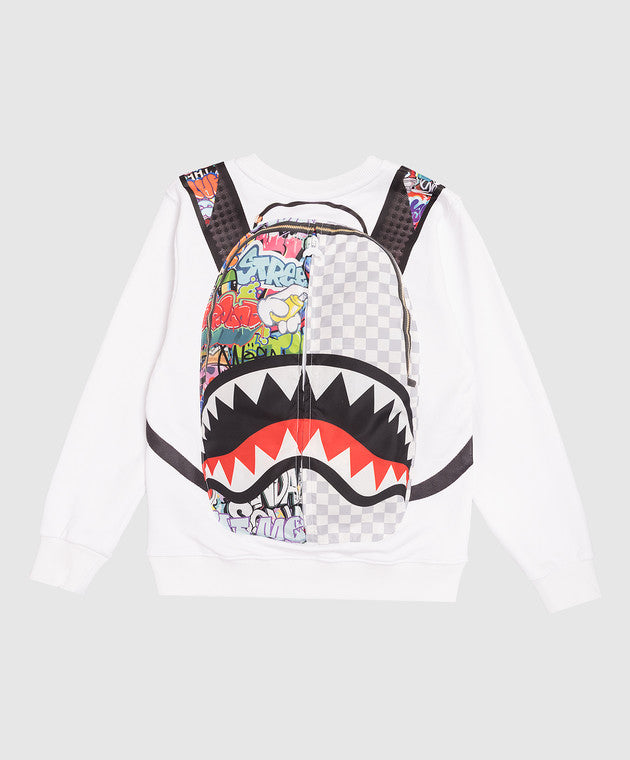 Image of Top Sprayground Writers In The White Crewneck 8 - 16 Ani