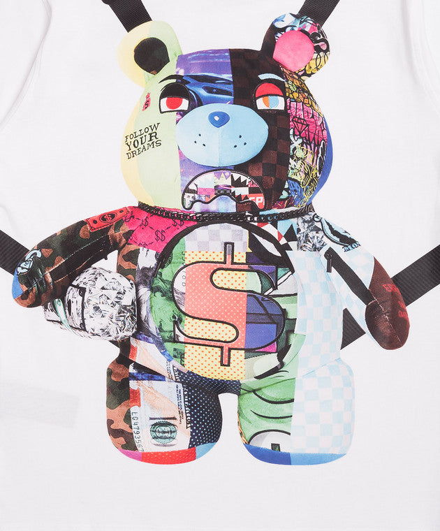 Tricou Sprayground Wonderful Mind Bear White Regular 8 - 16 Ani
