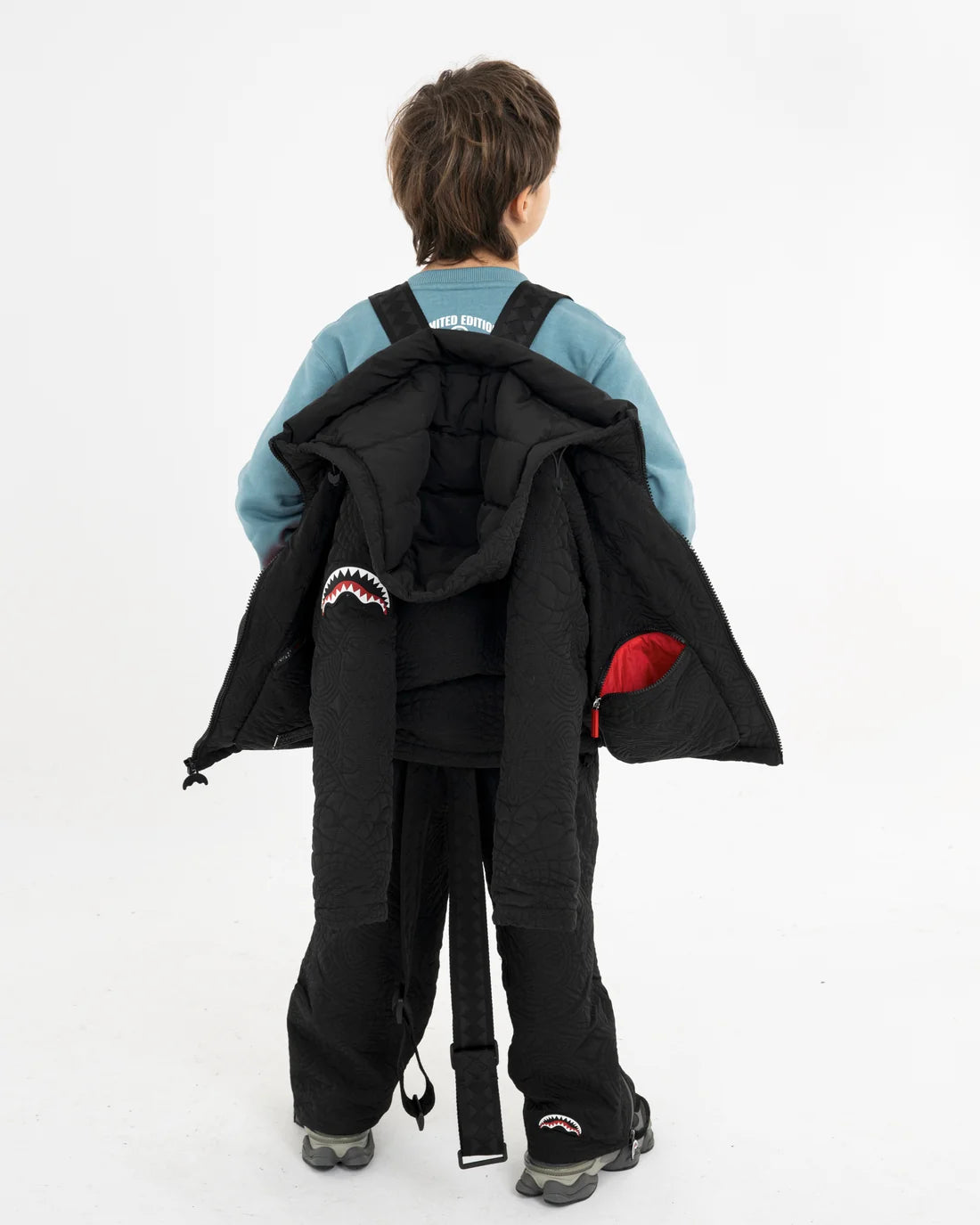 Geacă Sprayground Black Puffer Monogram