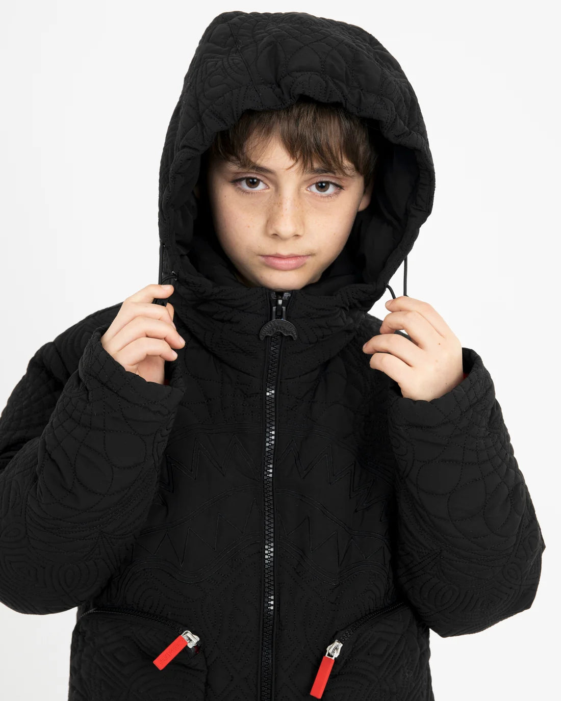 Geacă Sprayground Black Puffer Monogram
