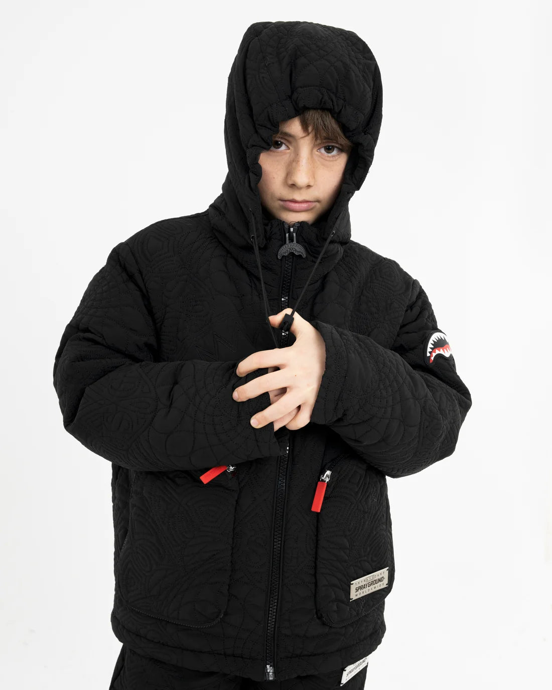 Image of Geacă Sprayground Black Puffer Monogram