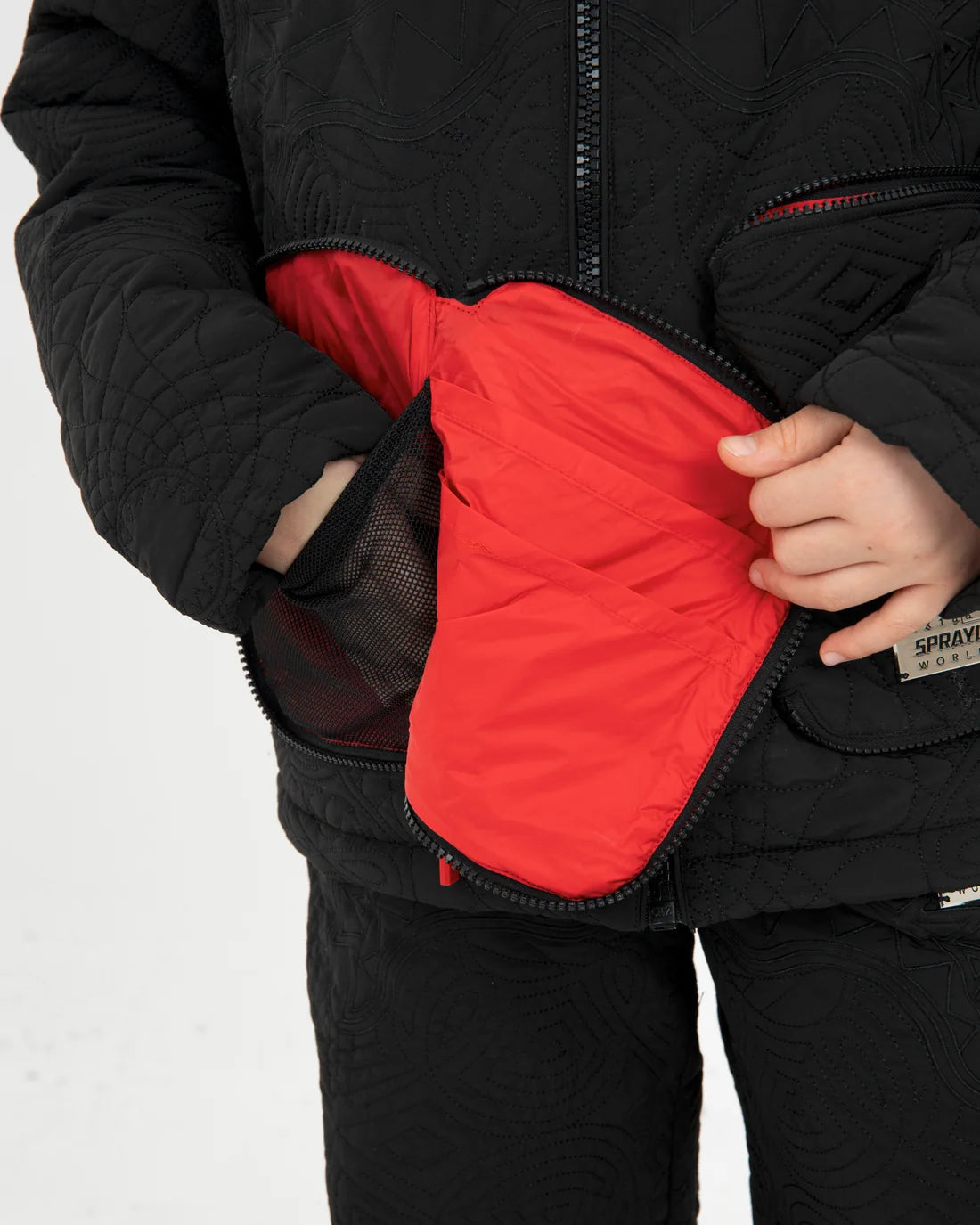 Image of Geacă Sprayground Black Puffer Monogram