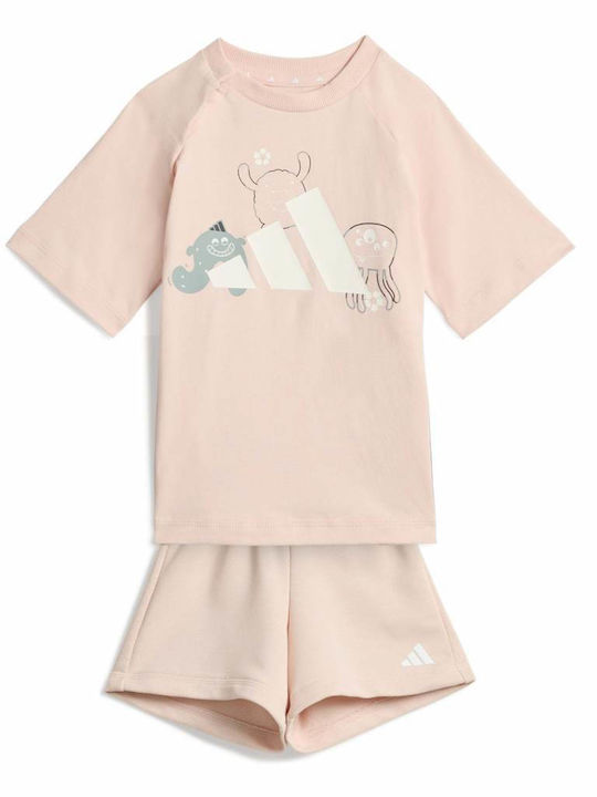 Set tricou si pantaloni scurti adidas Infant Trainstar 0 - 4 Ani