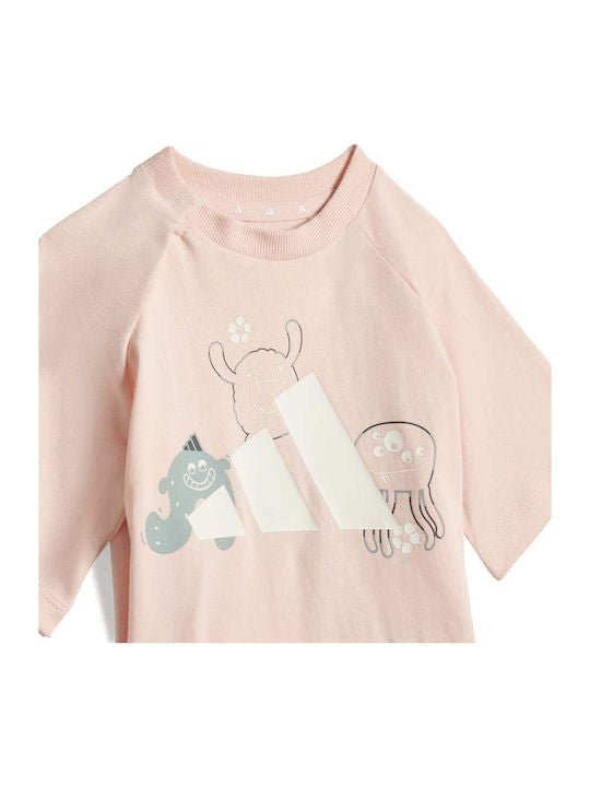 Set tricou si pantaloni scurti adidas Infant Trainstar 0 - 4 Ani