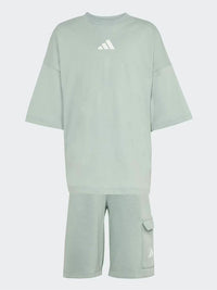 Set tricou si pantaloni scurti adidas Little Kids Trainstar 4 - 8 Ani