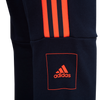 Pantaloni sport copii Adidas negri cu dungi portocalii