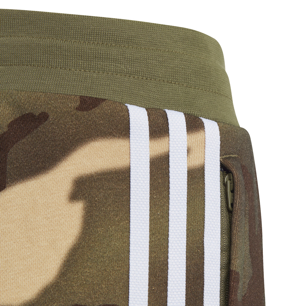 Pantaloni unisex pentru copii Adidas Camo 8-16 ani - detaliu dungi